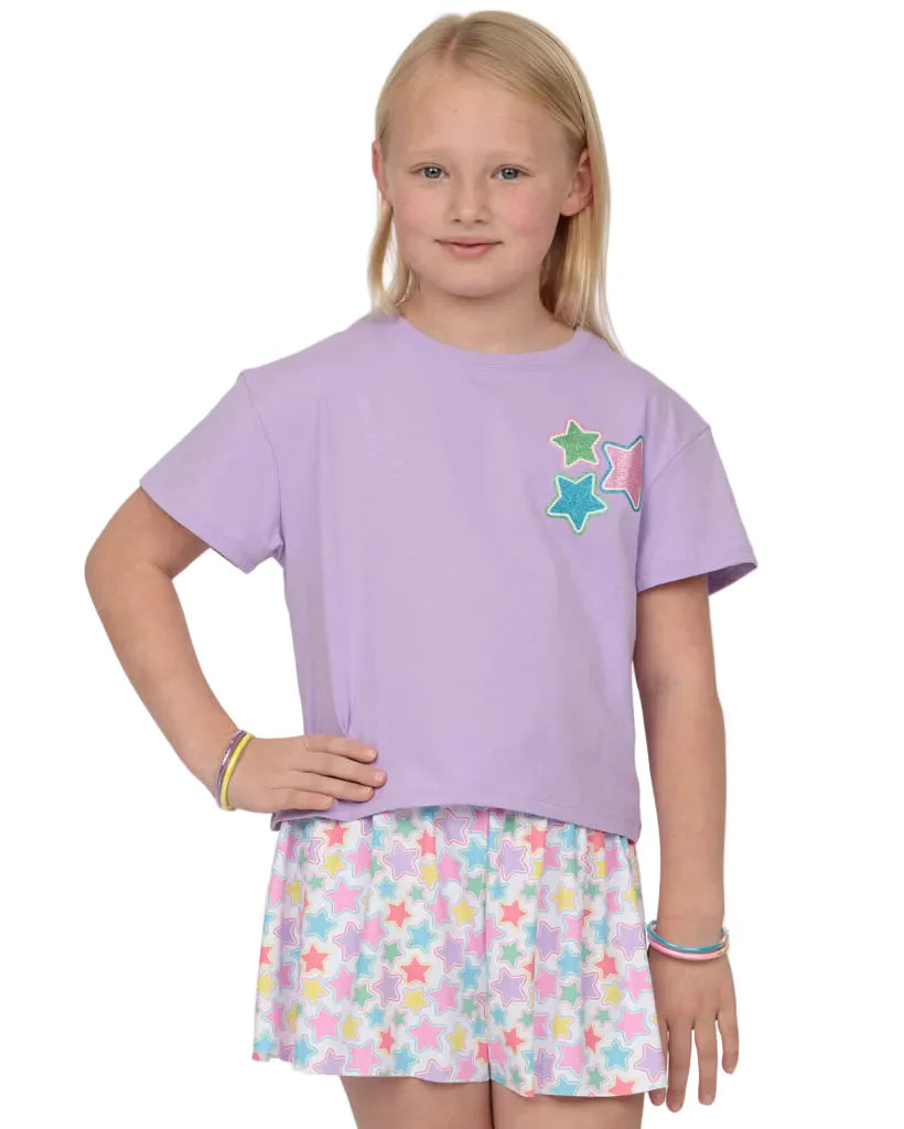 Glitter Stars Lavender Boxy Tee