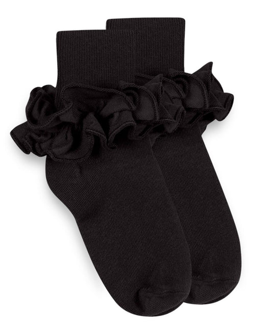 Black Misty Ruffle Socks 02143