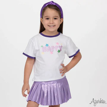 Glitter Happy Ringer Boxy Tee