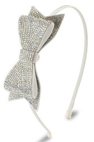 Double Crystal Bow Headband