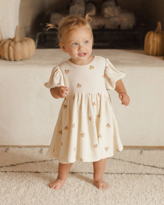 Waffle Babydoll Dress Pumpkins