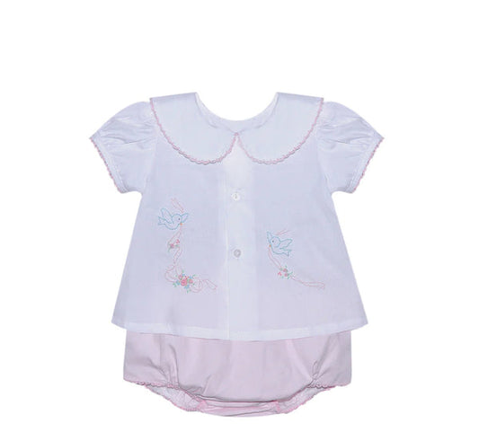Avery Diaper Set - Birds with Bows