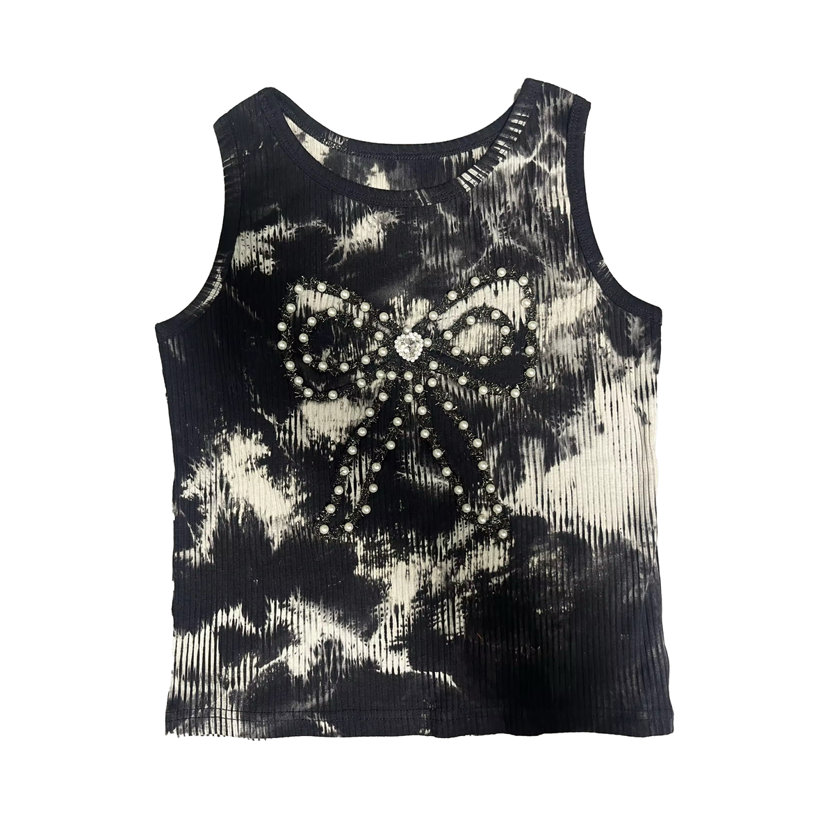 Bow Tie-Dye Ribbed Tank