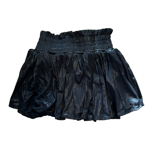 Black Plisse Shine Short