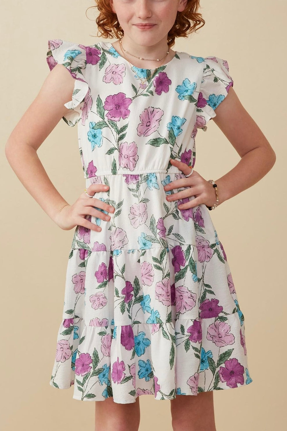 Floral Print Ruffle Dress
