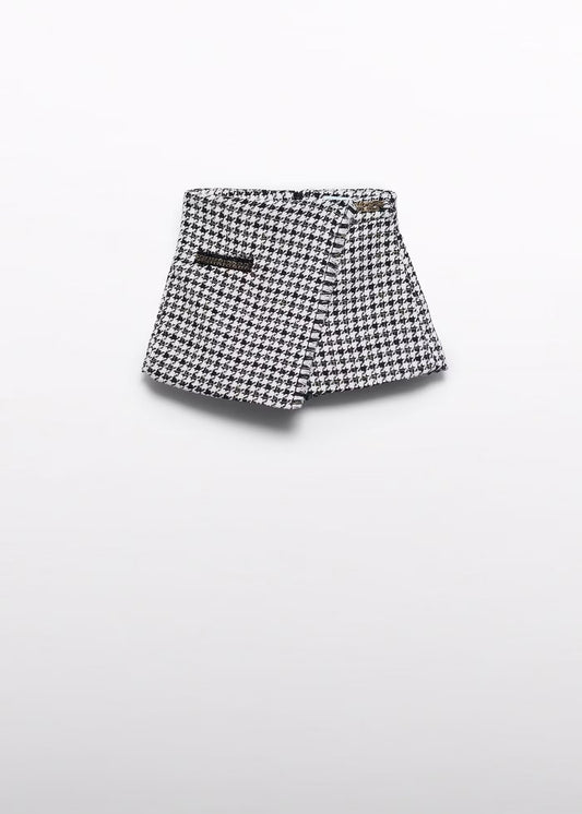 Black Houndstooth Skort