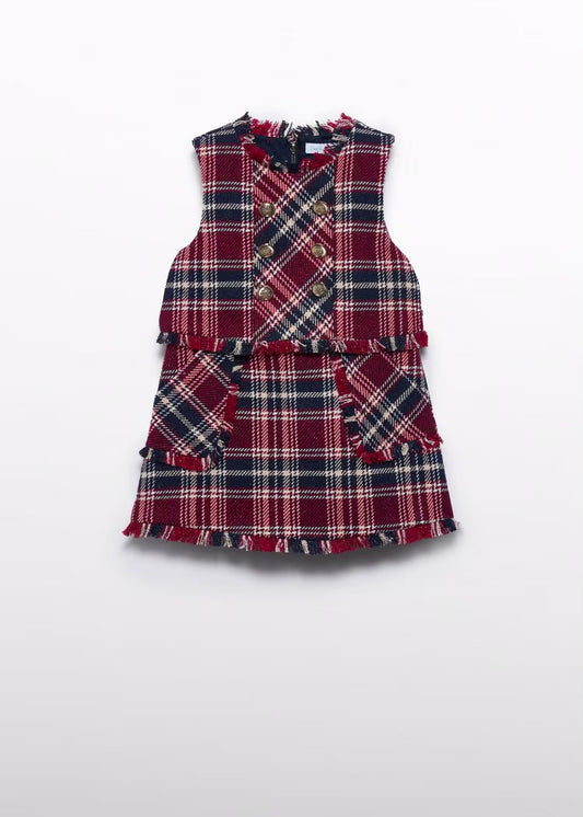Shiny Check Pinafore Dress
