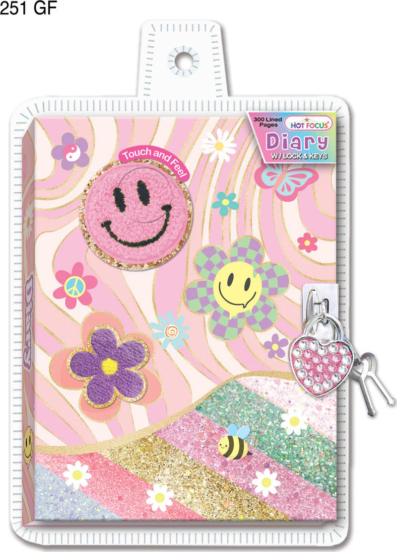 Groovy Flower Diary W Lock & Key