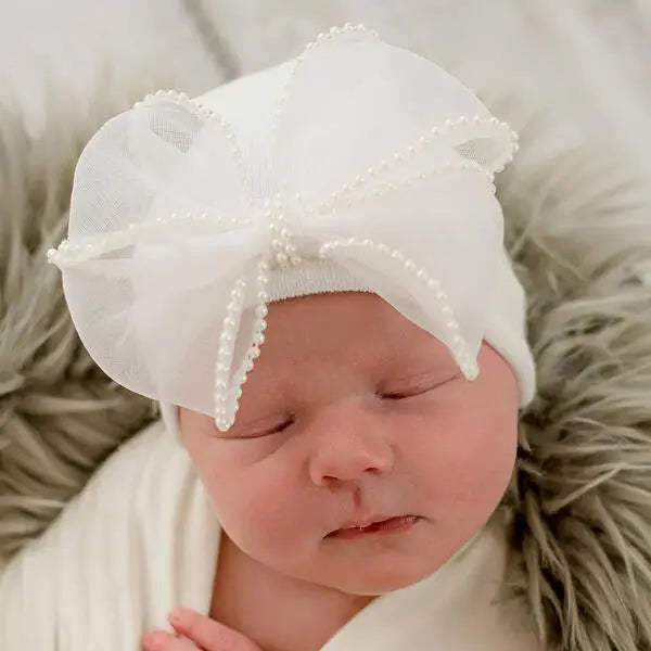 White Chiffon Pearl Bow