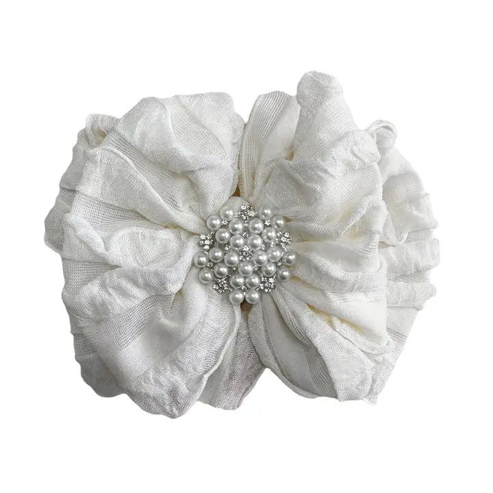 Ivory Pearl Ruffled Headband