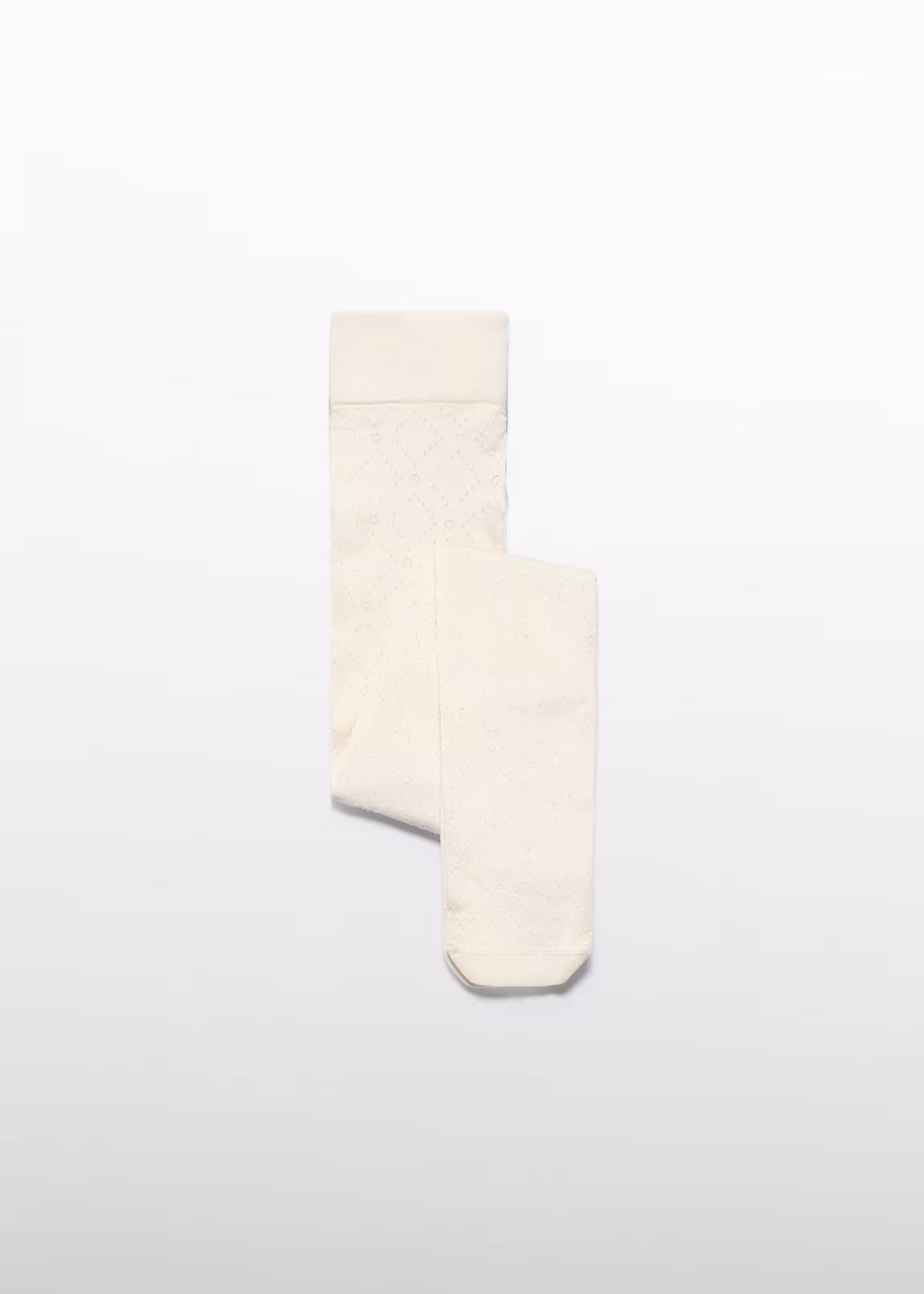 Cream Jacquard Tights