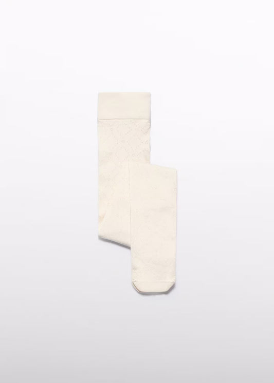 Cream Jacquard Tights