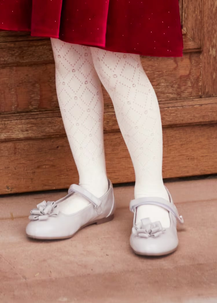 Cream Jacquard Tights