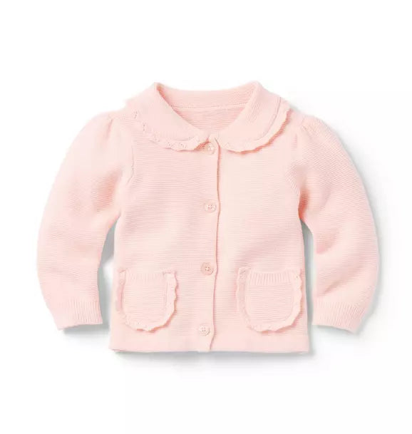 Baby Pink Scalloped Cardigan