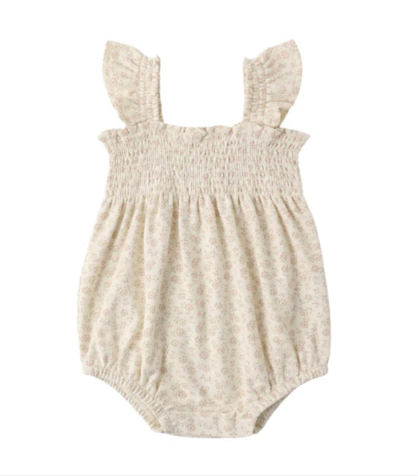 Smocked Ruffle Sleeve Romper Ditsy