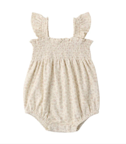 Smocked Ruffle Sleeve Romper Ditsy