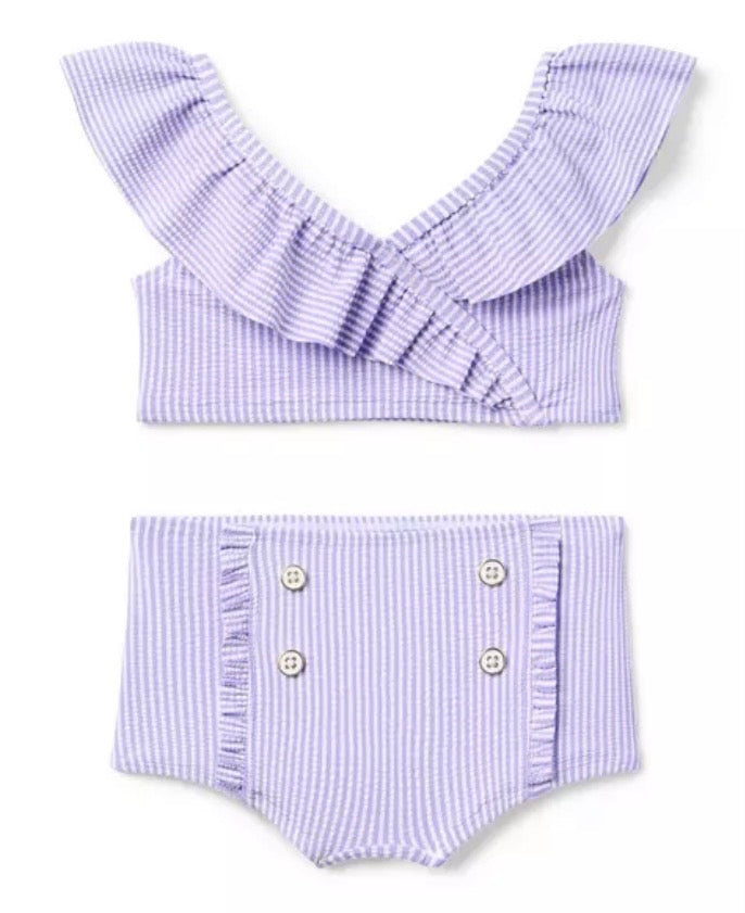 Spring Lilac Stripe Swimsuit