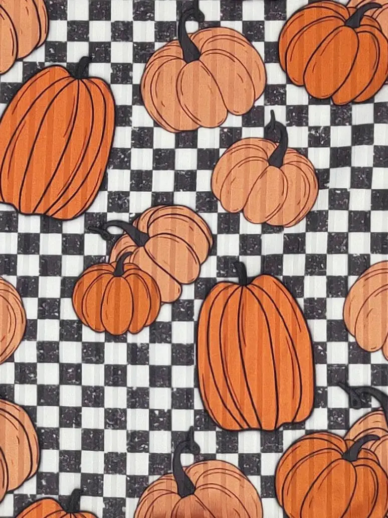 Checkered Pumpkin Romper