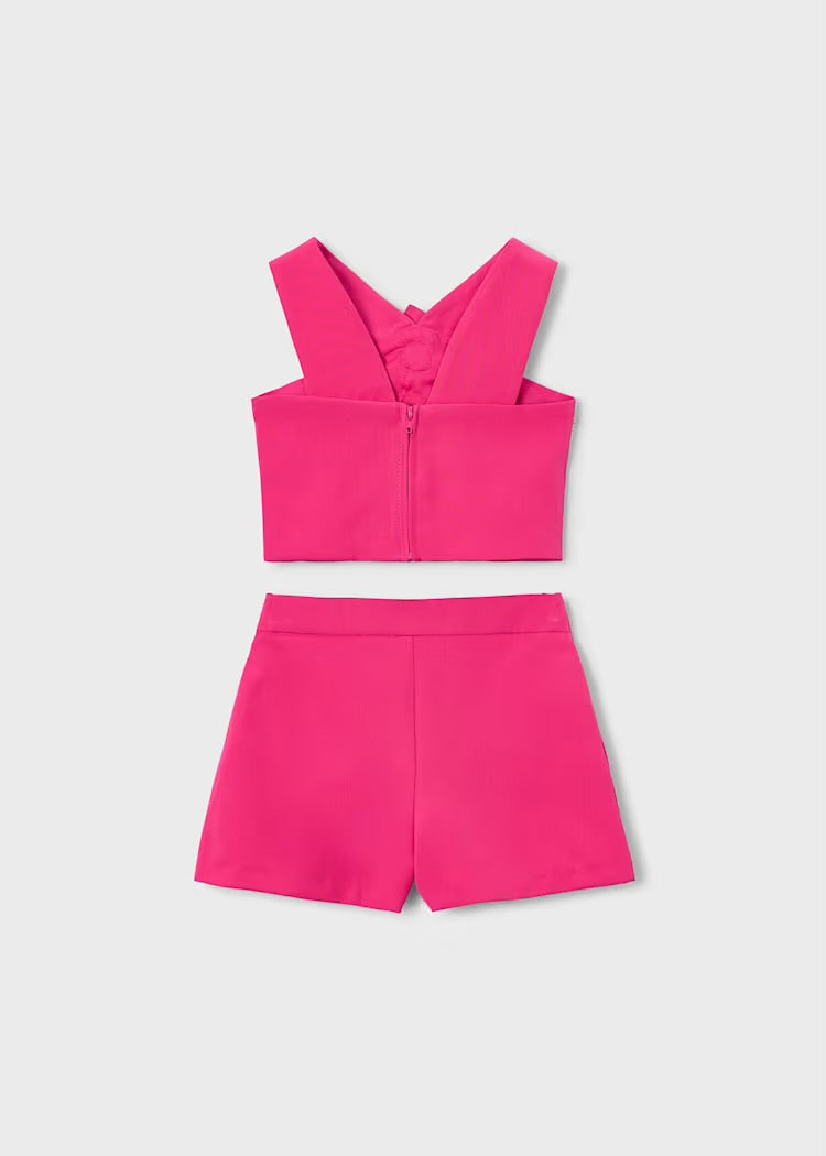 Flower Applique Shorts and Top Set - Bermuda