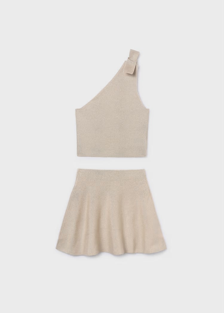 Top and Skirt Set - Sand