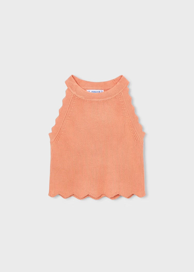 Knit Halter Top - Peach