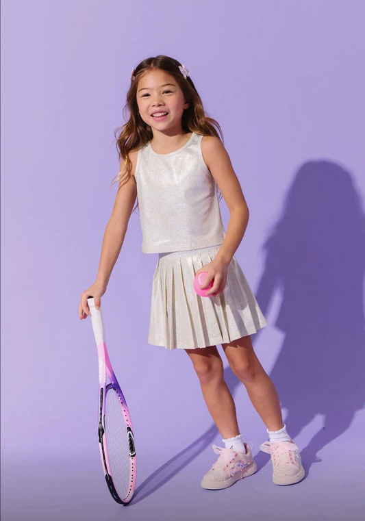 Cream Crystal Tennis Set