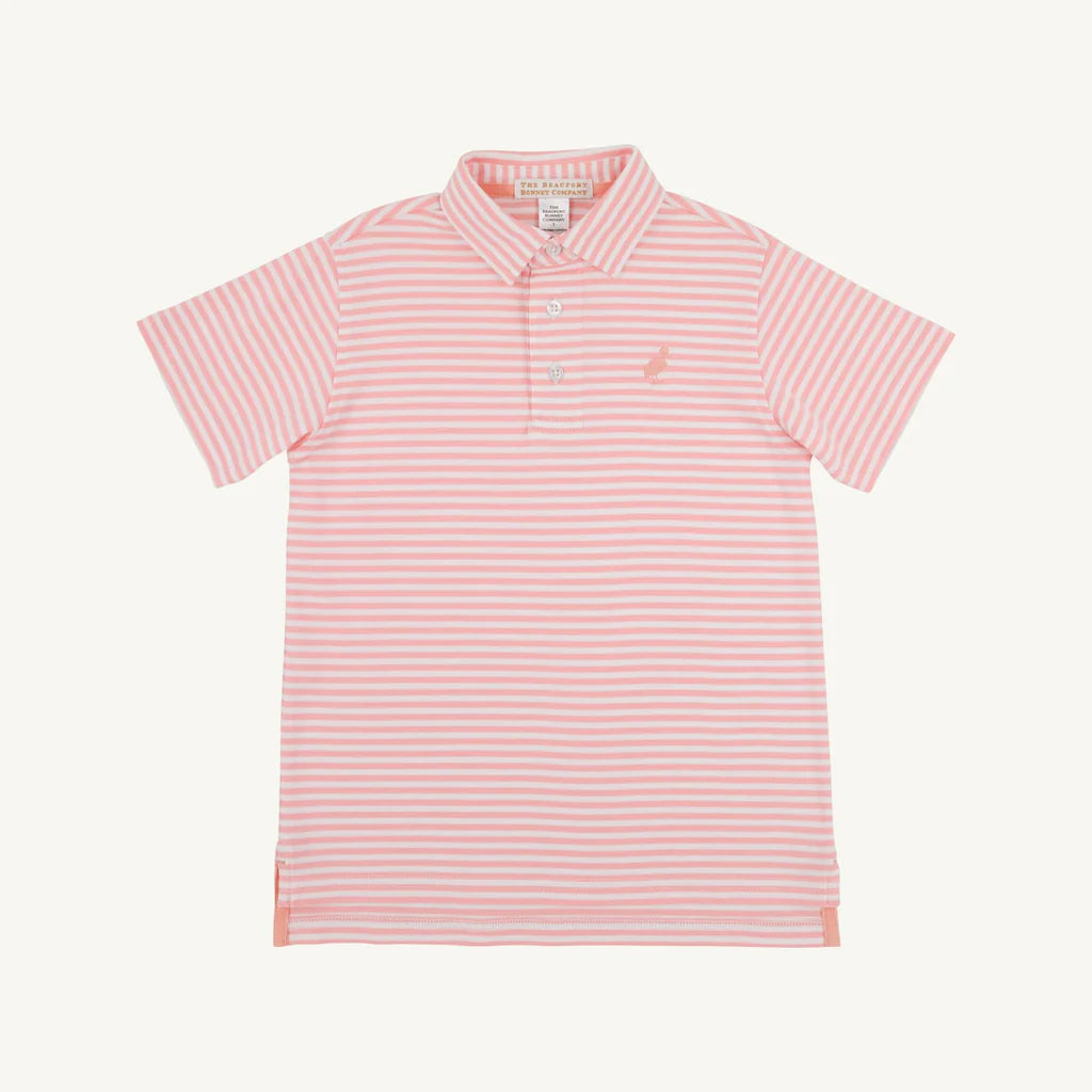 Prim & Proper Polo in Sanibel Salmon Stripe