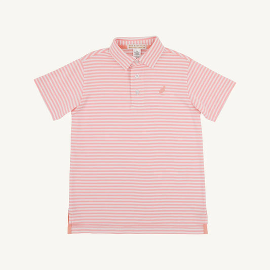 Prim & Proper Polo in Sanibel Salmon Stripe