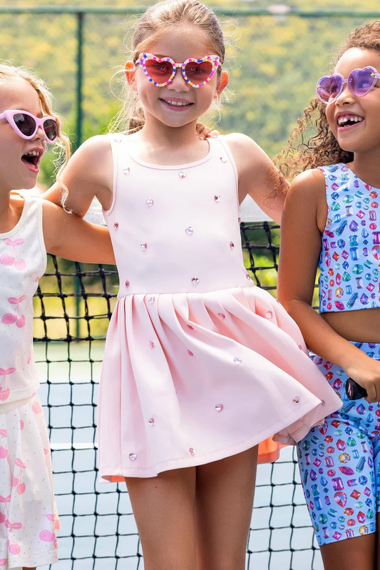 Peach Heart Scuba Tennis Dress