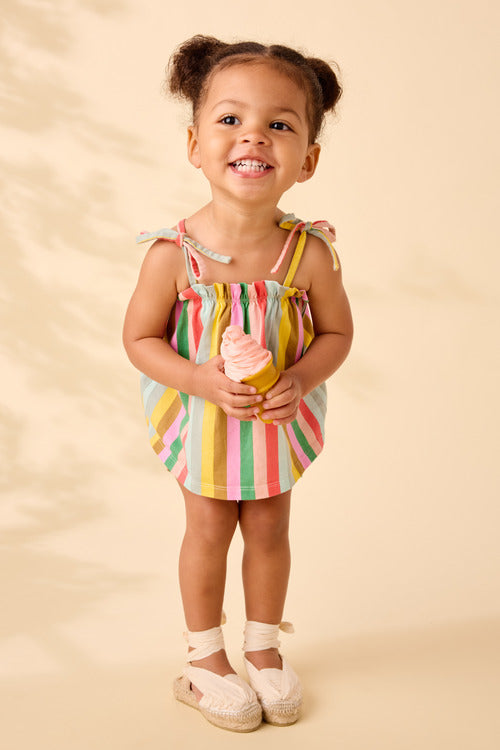 San Sebastian Stripe Tie Shoulder Baby Set