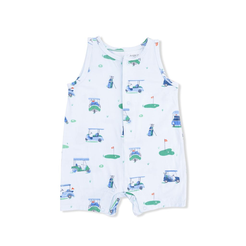 Vintage Golf Carts Blue Romper