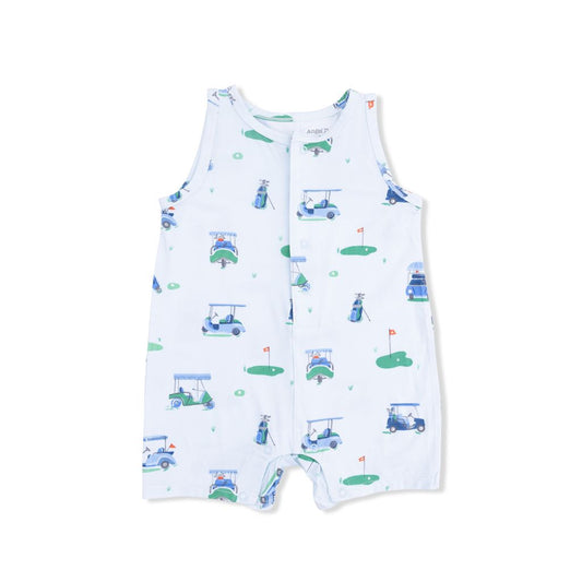 Vintage Golf Carts Blue Romper