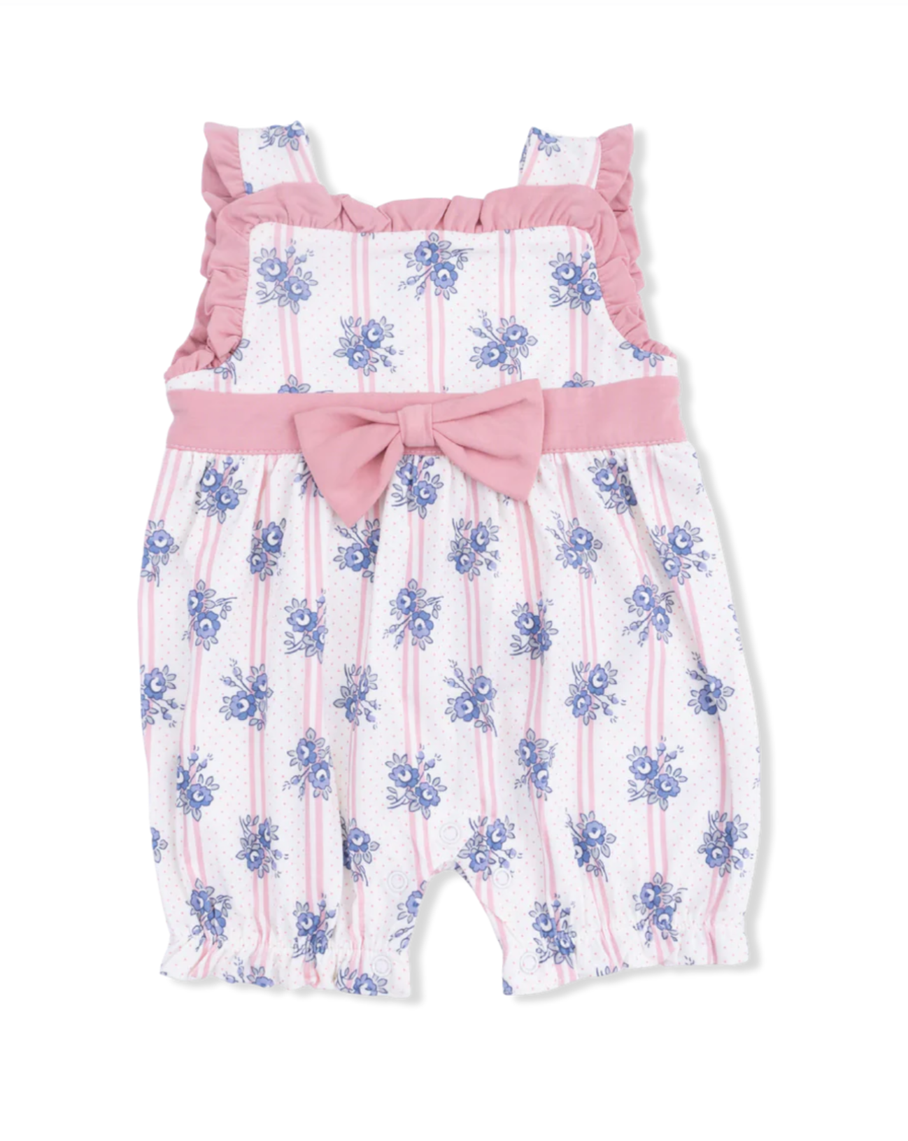 Stripe Dot Roses Playsuit