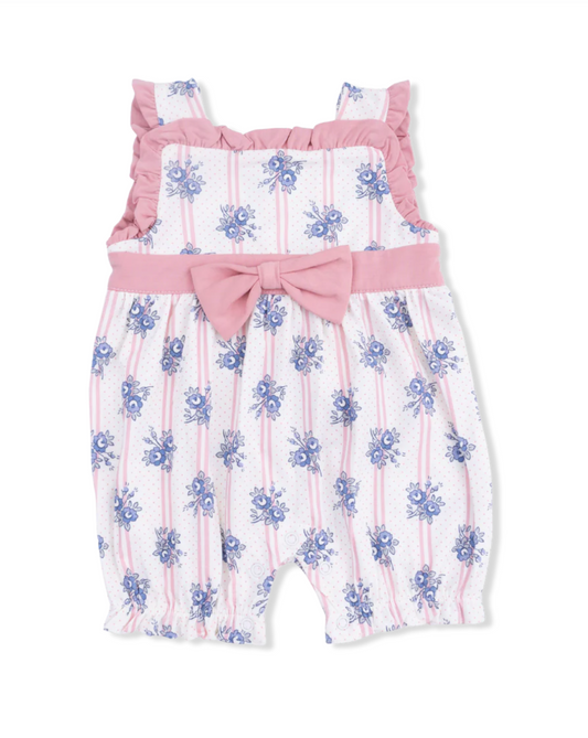 Stripe Dot Roses Playsuit