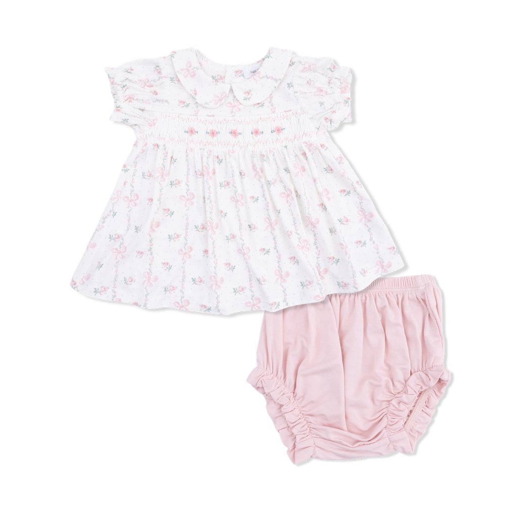 Dainty Bows Smocked Dress Set