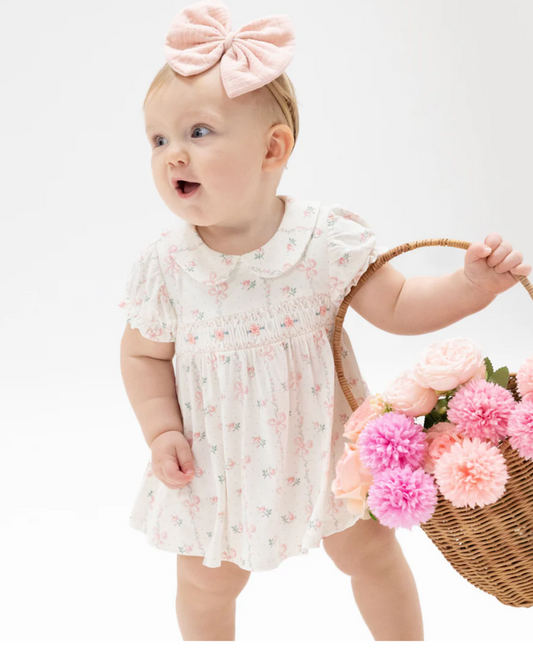 Dainty Bows Smocked Dress Set