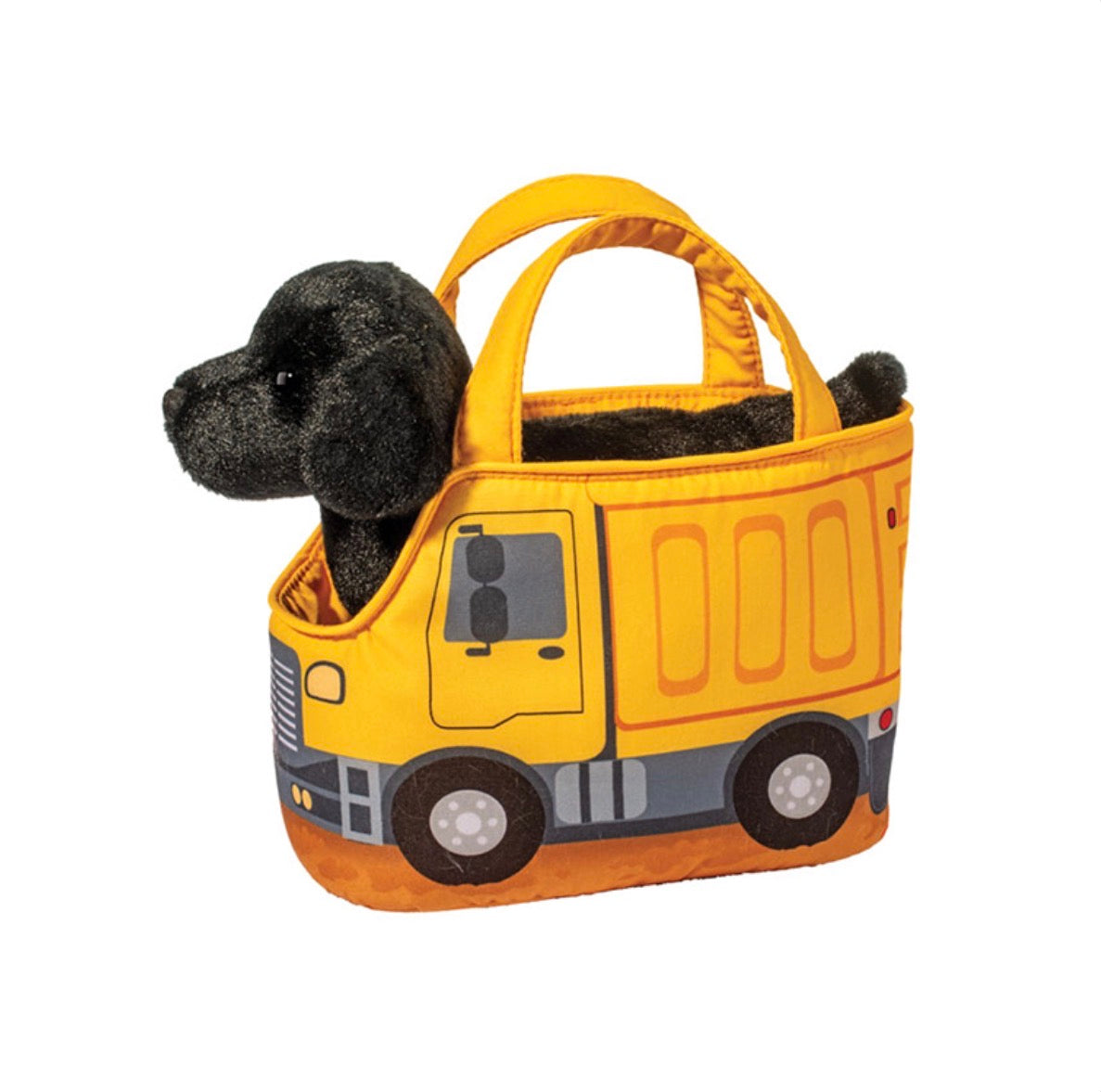 Construction Truck Pet Sak w/ Black Lab