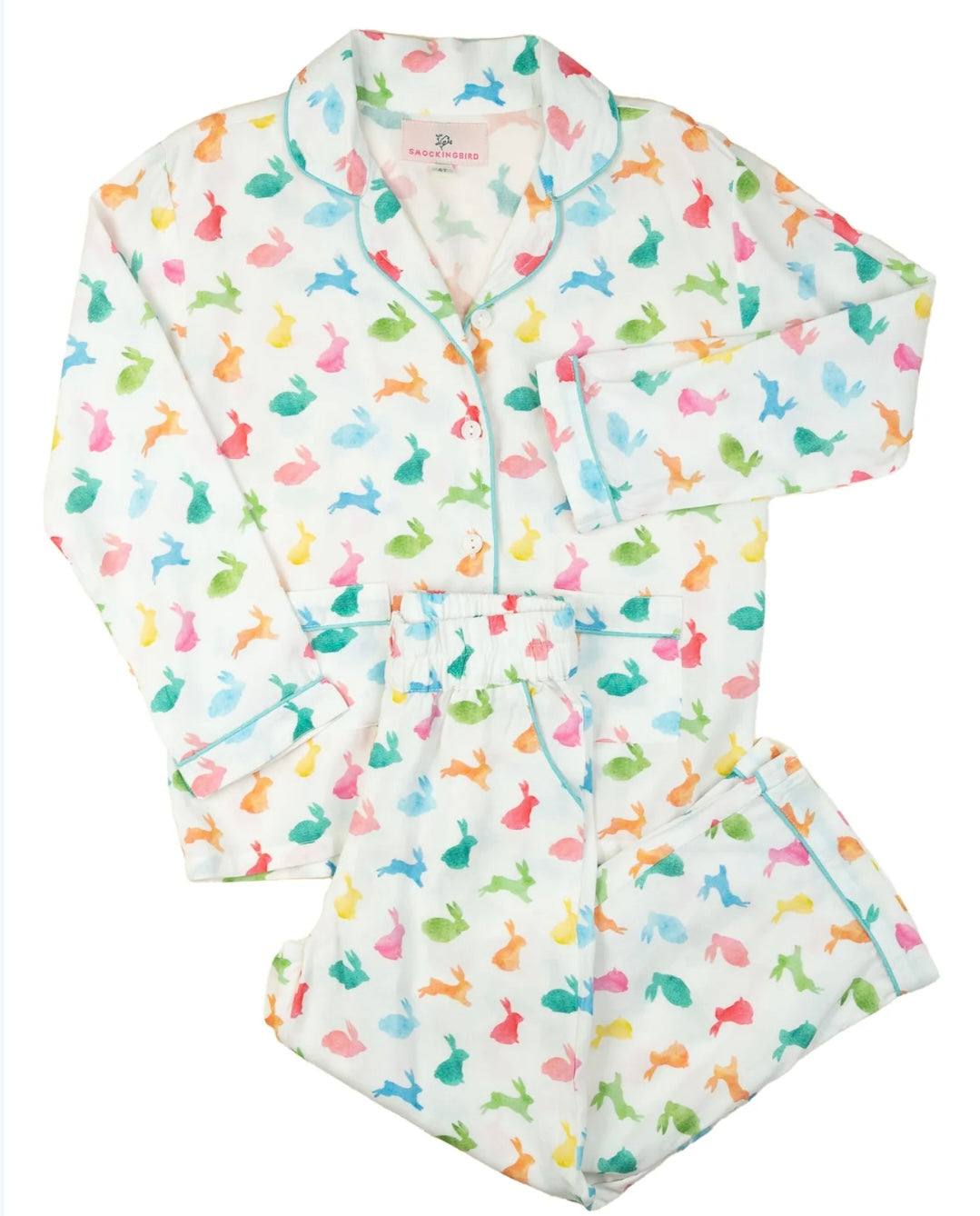 Colorful Bunnies Button Down Pajamas