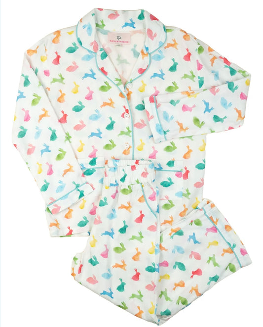 Colorful Bunnies Button Down Pajamas