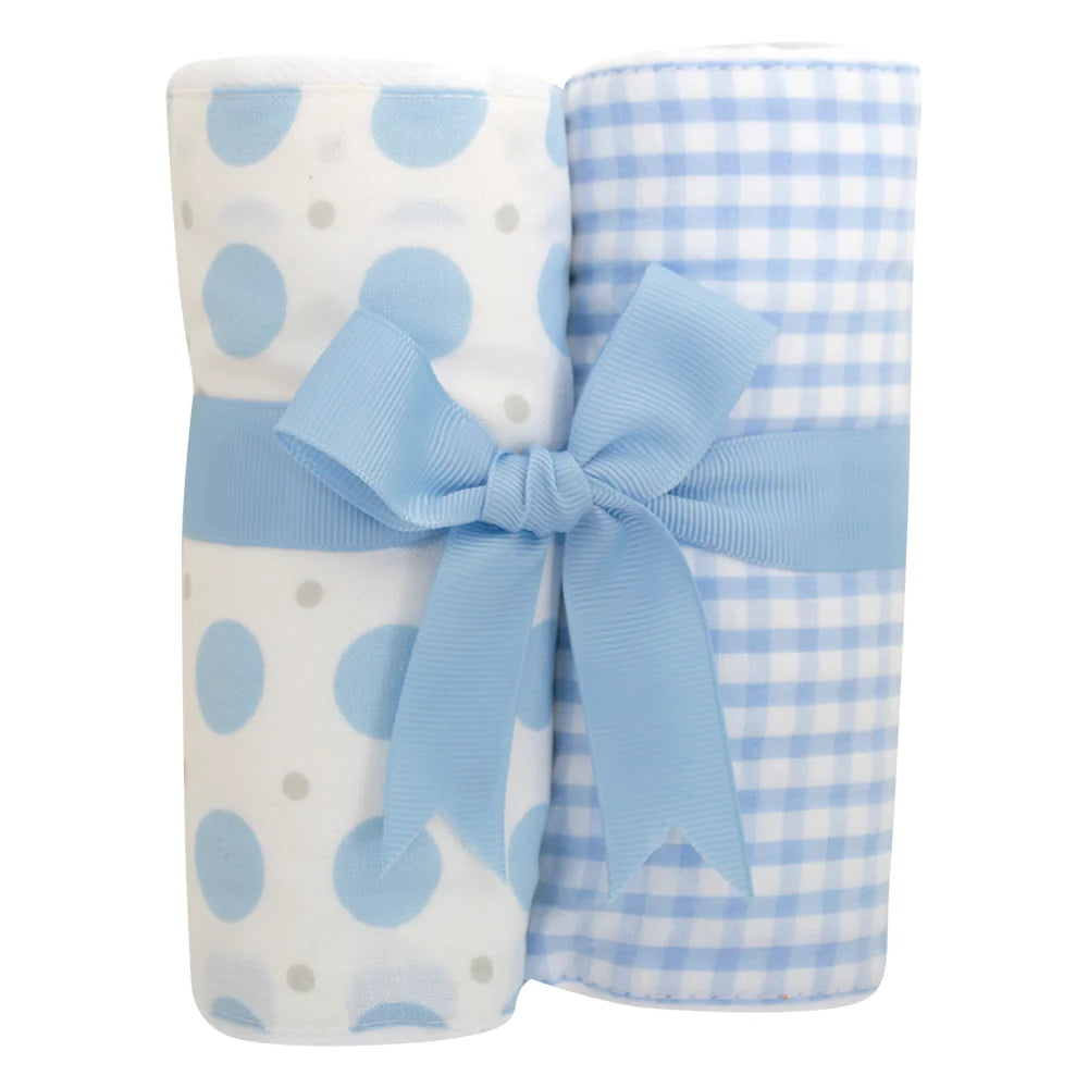 Blue Burp Cloth Set 2 Fabrics