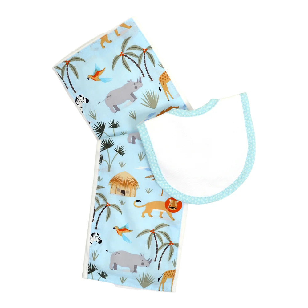 Giraffe Bib & Burp Cloth Set