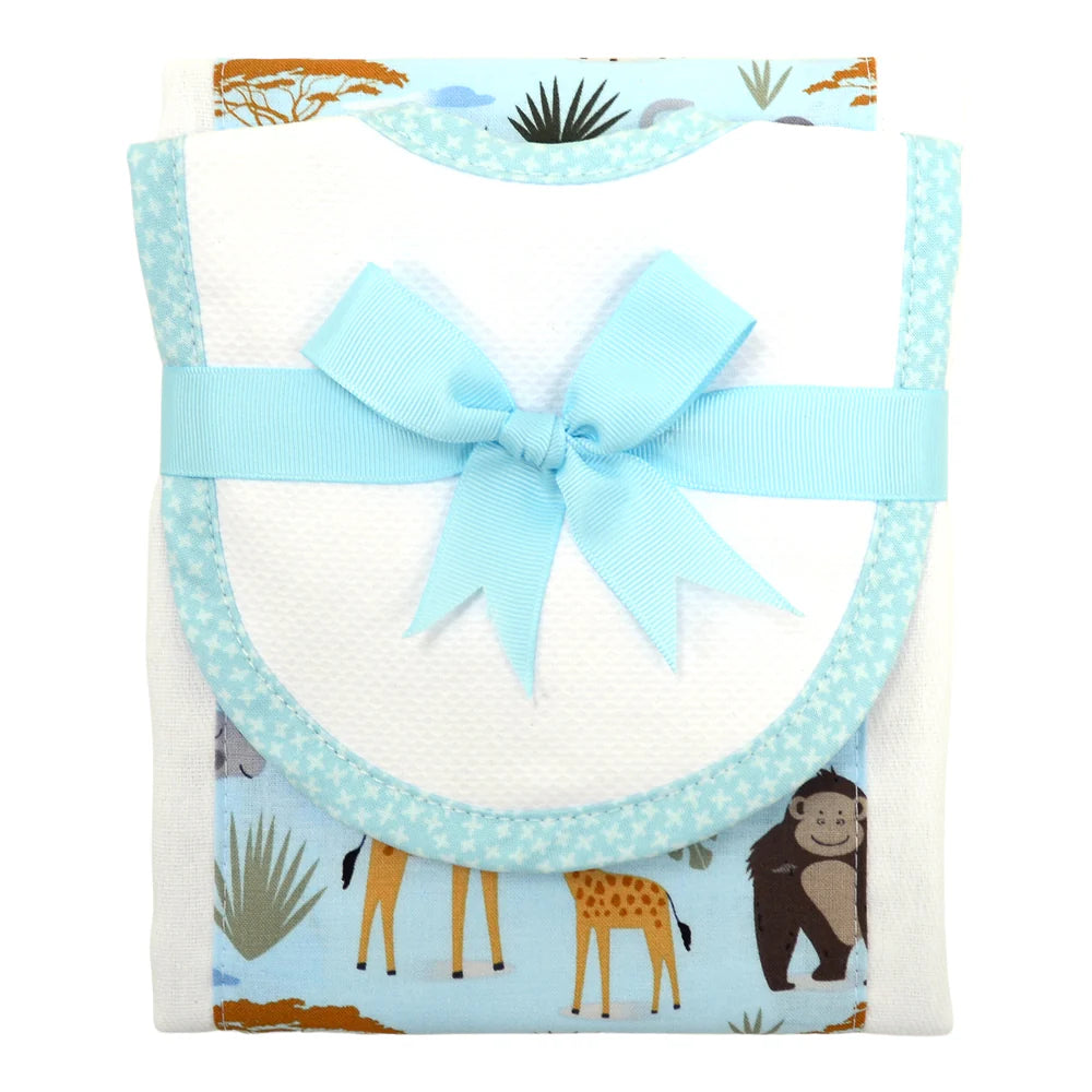 Giraffe Bib & Burp Cloth Set