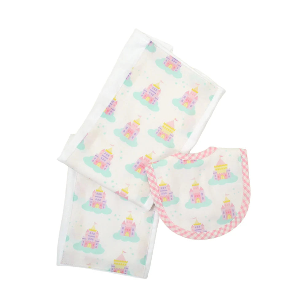 Princess Bib & Burp Cloth Set
