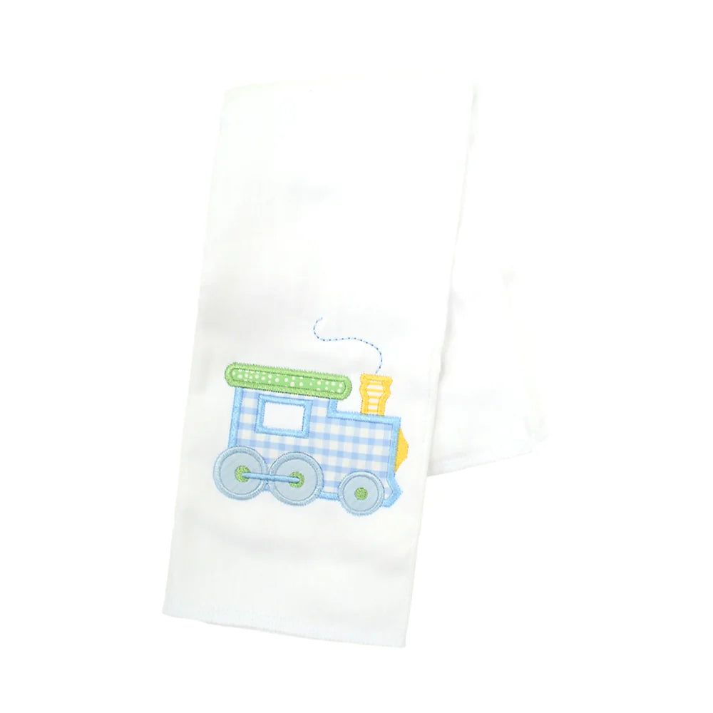 Train Appliqué Burp Cloth