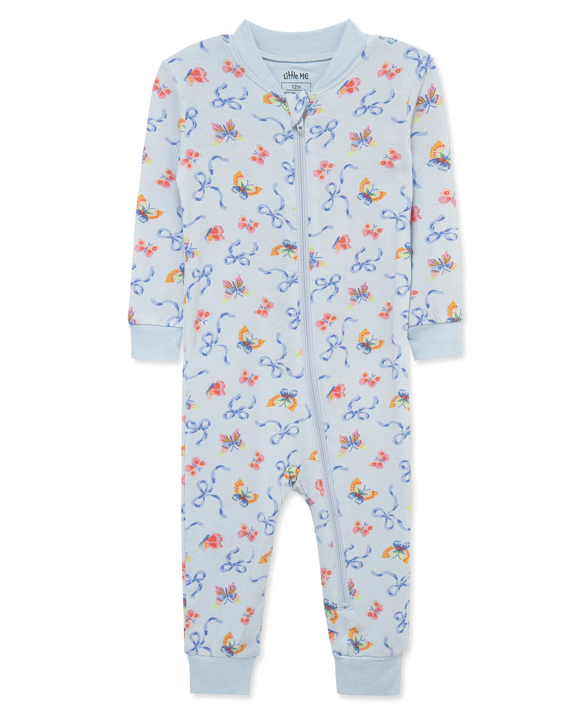 Blue Bow & Butterfly Zip Romper