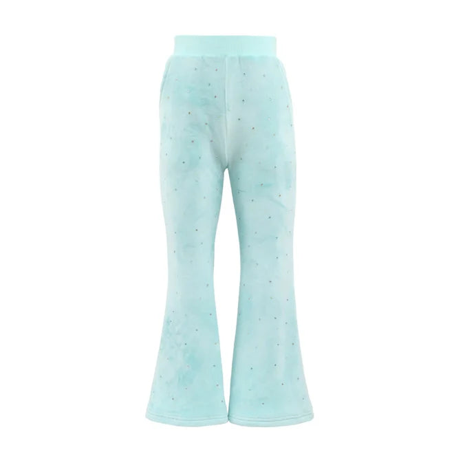 Teal Sparkle Plush Jacket & Bellbottom Set