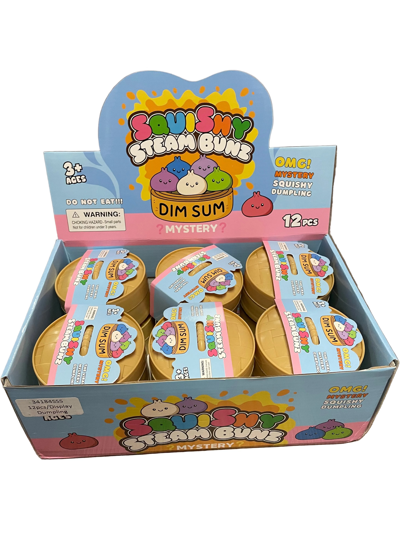 3.25" Dough Dough Slow Rise Rainbow Face Dumpling