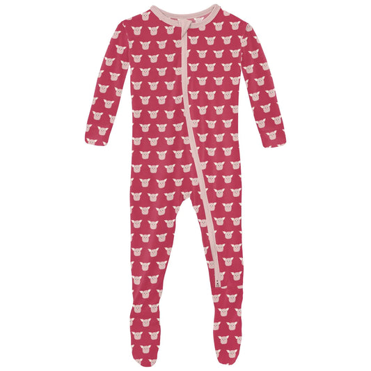 Cherry Pie Furry Friends 2 Way Zip Footie