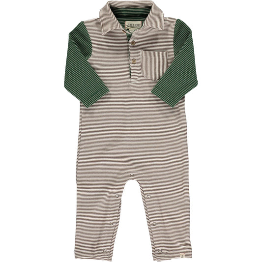 Cream & Green Cosy Polo Romper