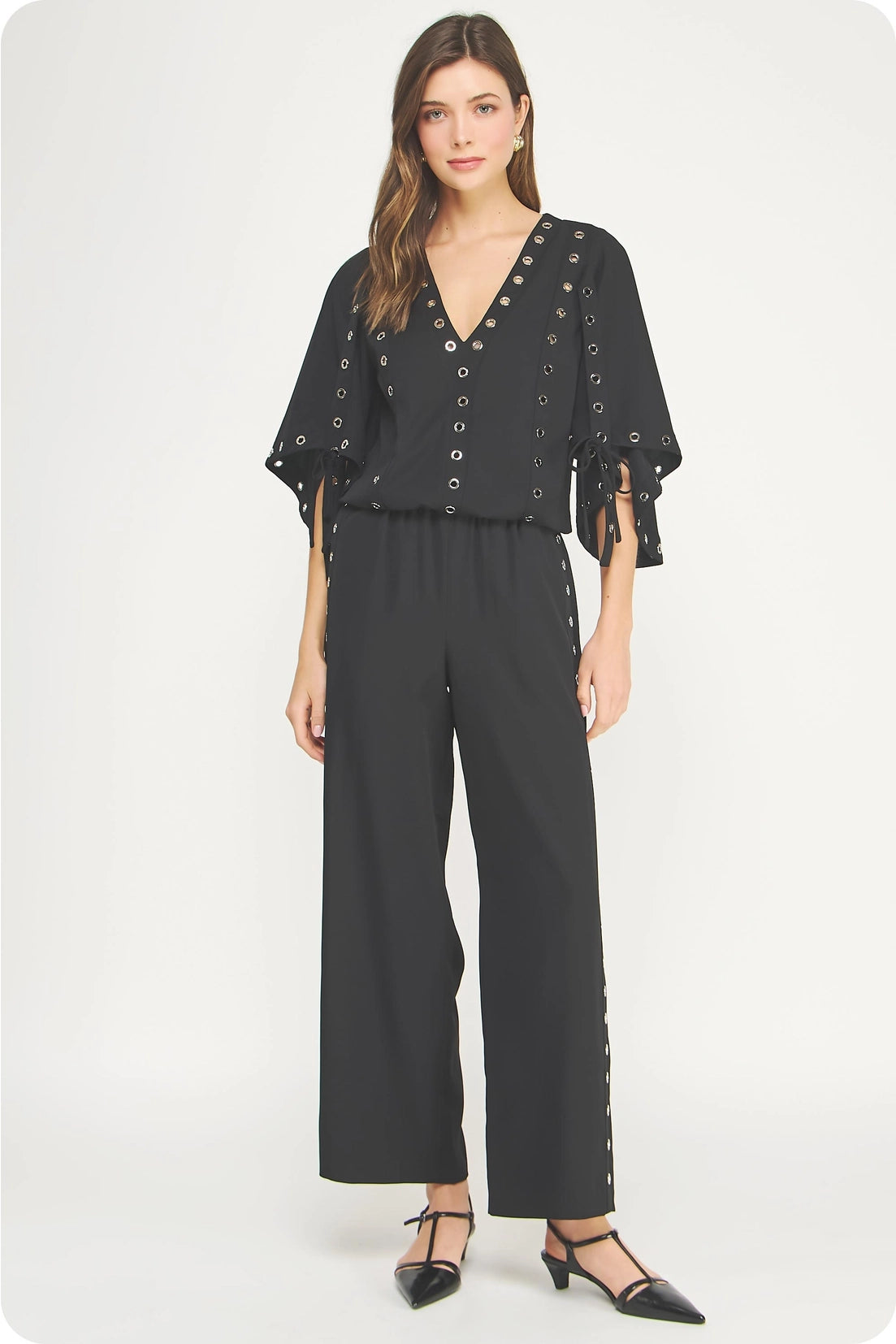 Black Grommet Detail Top